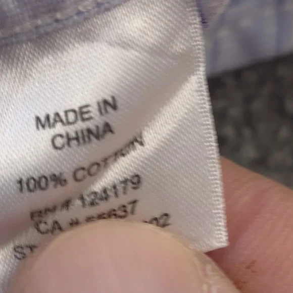 Johnston Murphy Shirt Large Blue Striped Short Sleeve Button Up Cotton Pocket - Picture 6 of 8